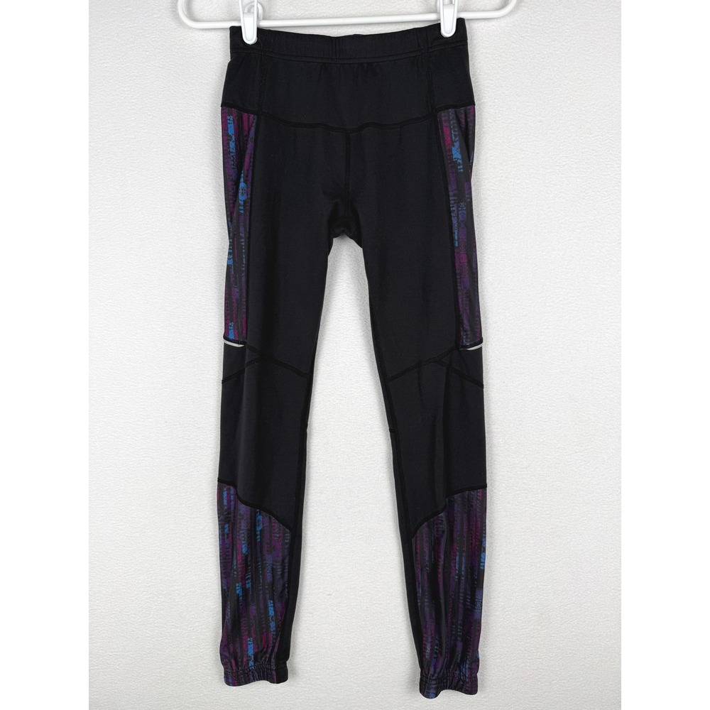 Prana Yoga Pants Womens XS Black Purple Blue Activewear Athleisure Performance